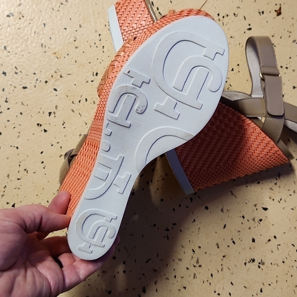 𝅺joan and David Daidona orange wedge size 10 EUC - Picture 4 of 6